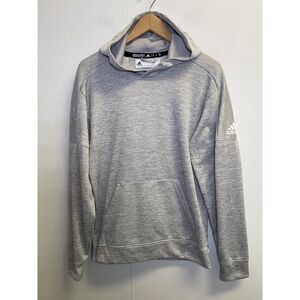 Adidas Hoodie Men's Size Small Heather Gray Sweatshirt Climawarm Pullover Pocket